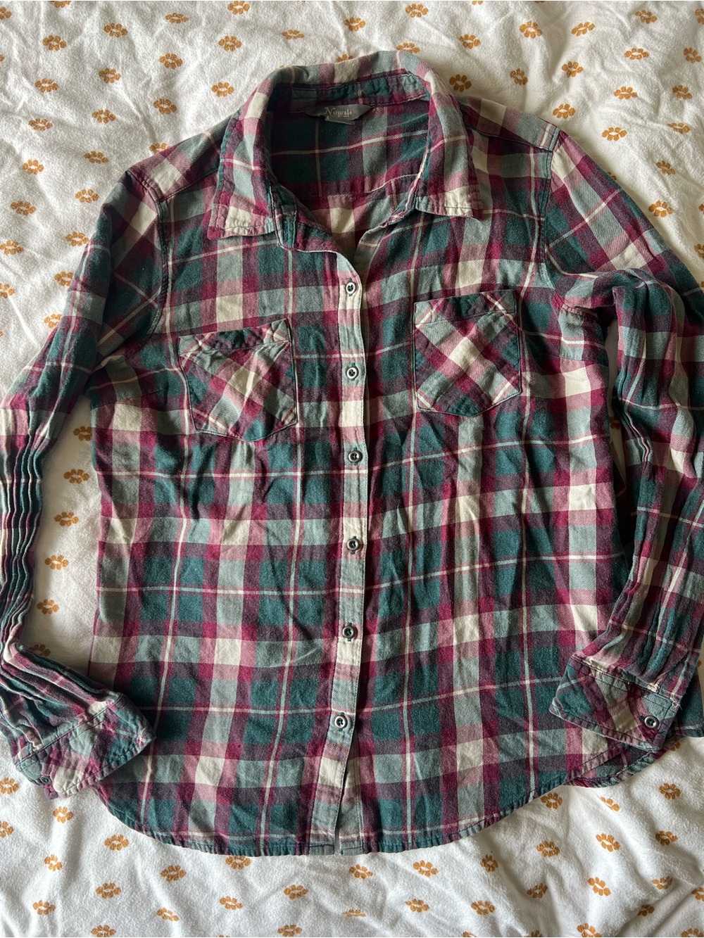 Natural Reflections Plaid Shirt in Teal & Burgundy
